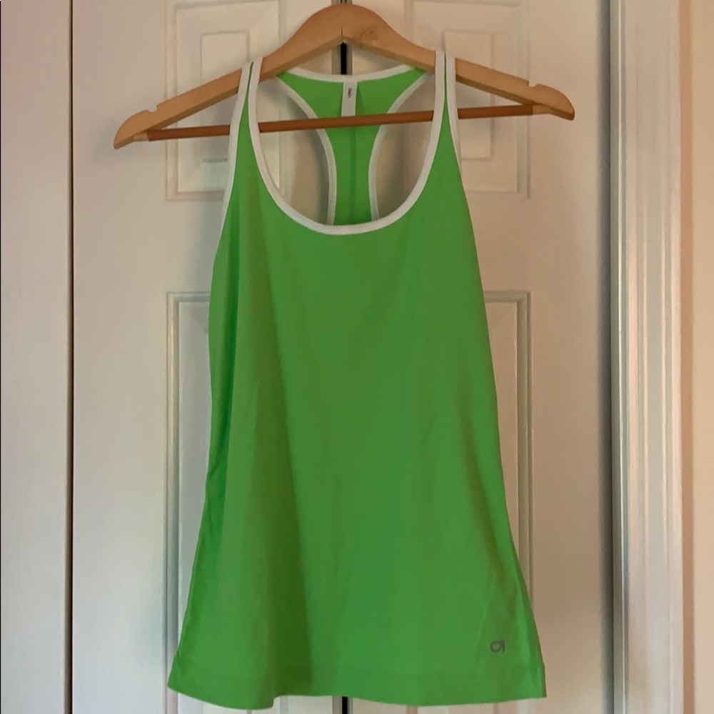 Gap lime green and white razor back tank size S